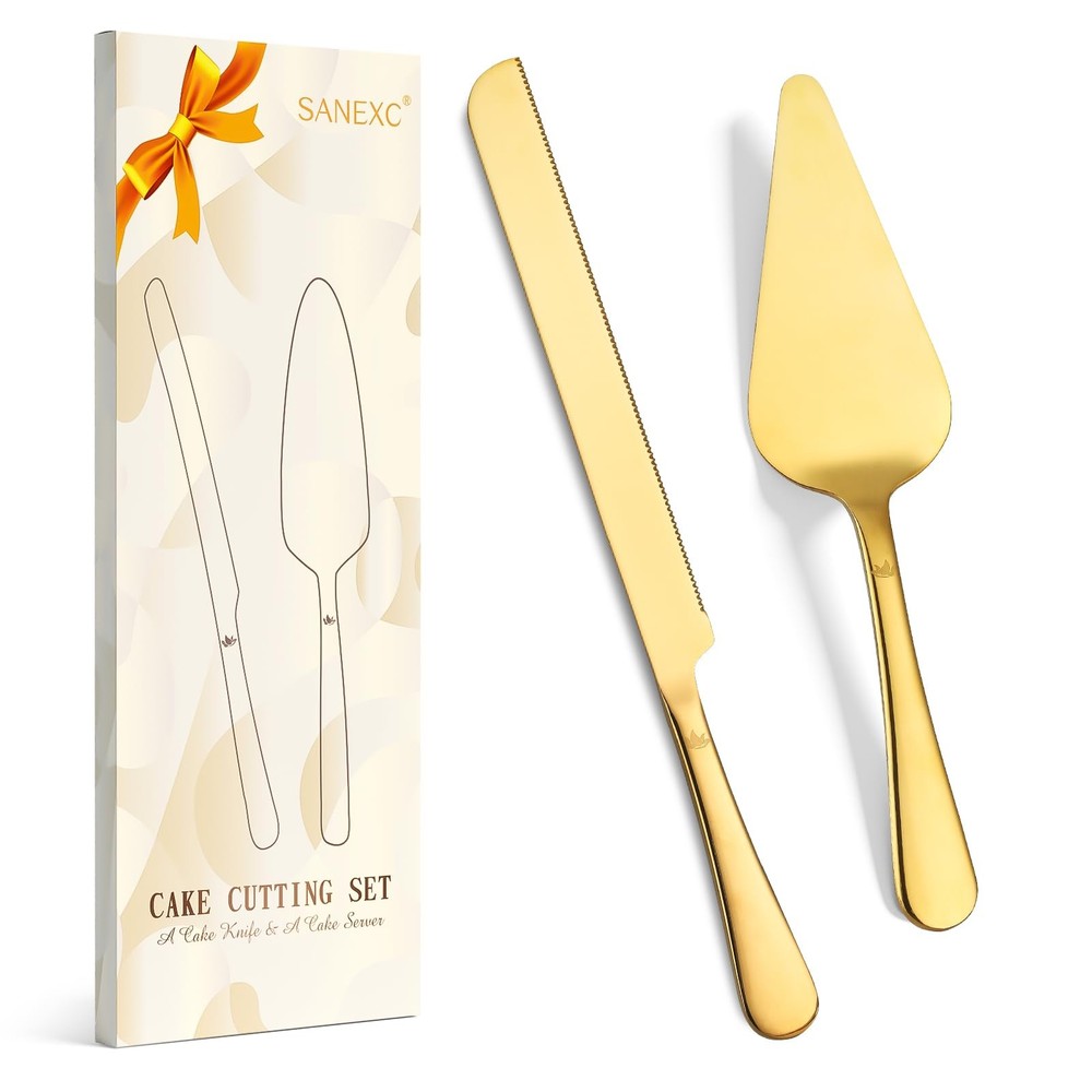Cake Cutting Set for Wedding - Extended Cake And Server Set Thickened Stainle...