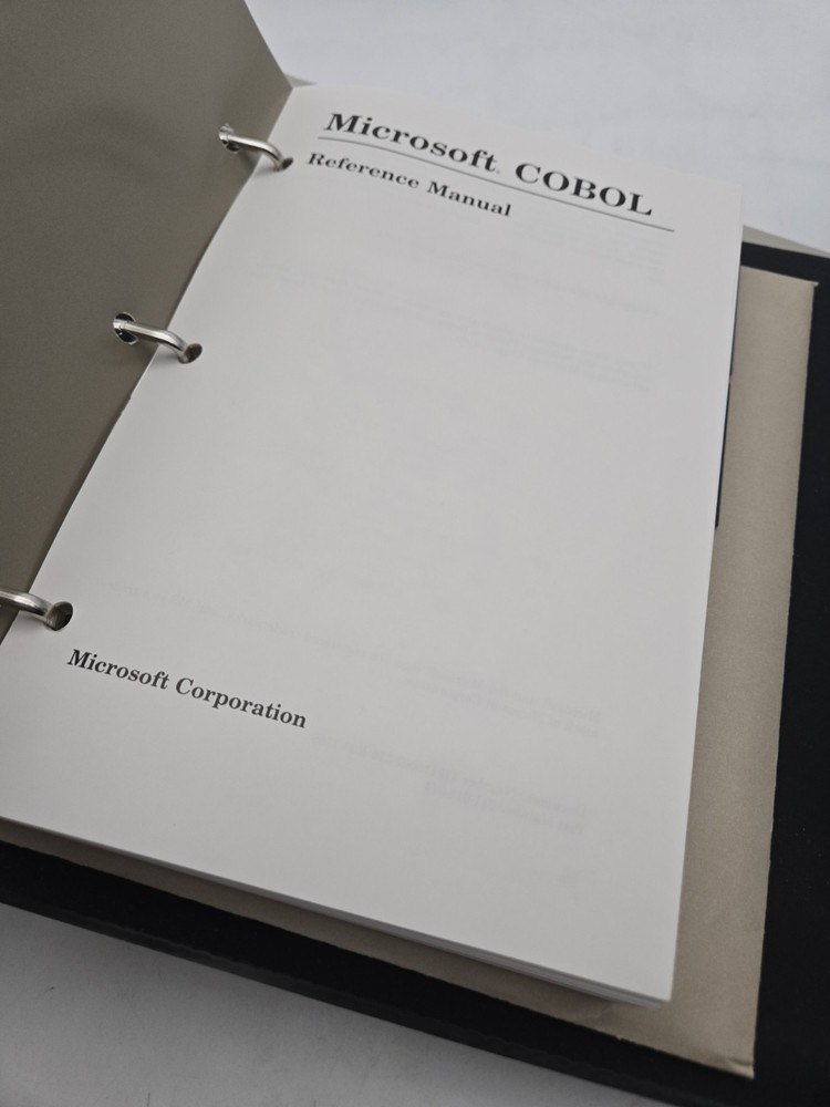 Microsoft COBOL Compiler LOT Reference Manual, User Guide & Disk Set