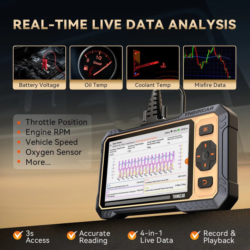 2026 ThinkScan 662 OBD2 Scanner Engine ABS,SRS,Engine,Transmissi Diagnostic Tool