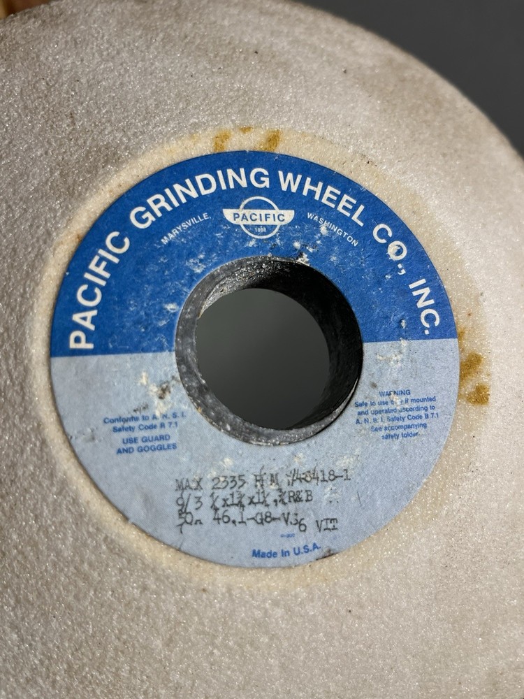 9 Inch Cone Cup White Oxide Griding Wheel. Pacific