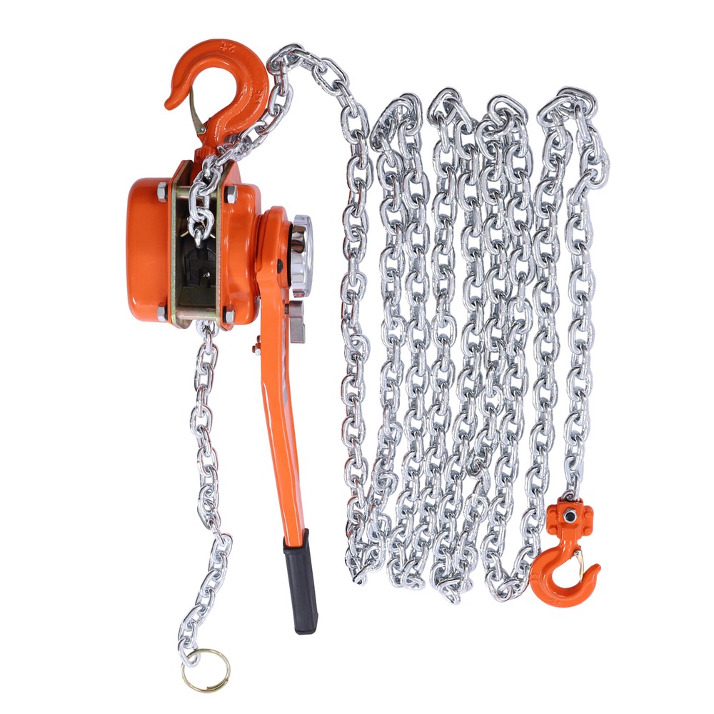 1.5 Ton Chain Hoist 20 FT Puller Block Fall Chain Lift Hand Tool 2 Hook 3300 LBS