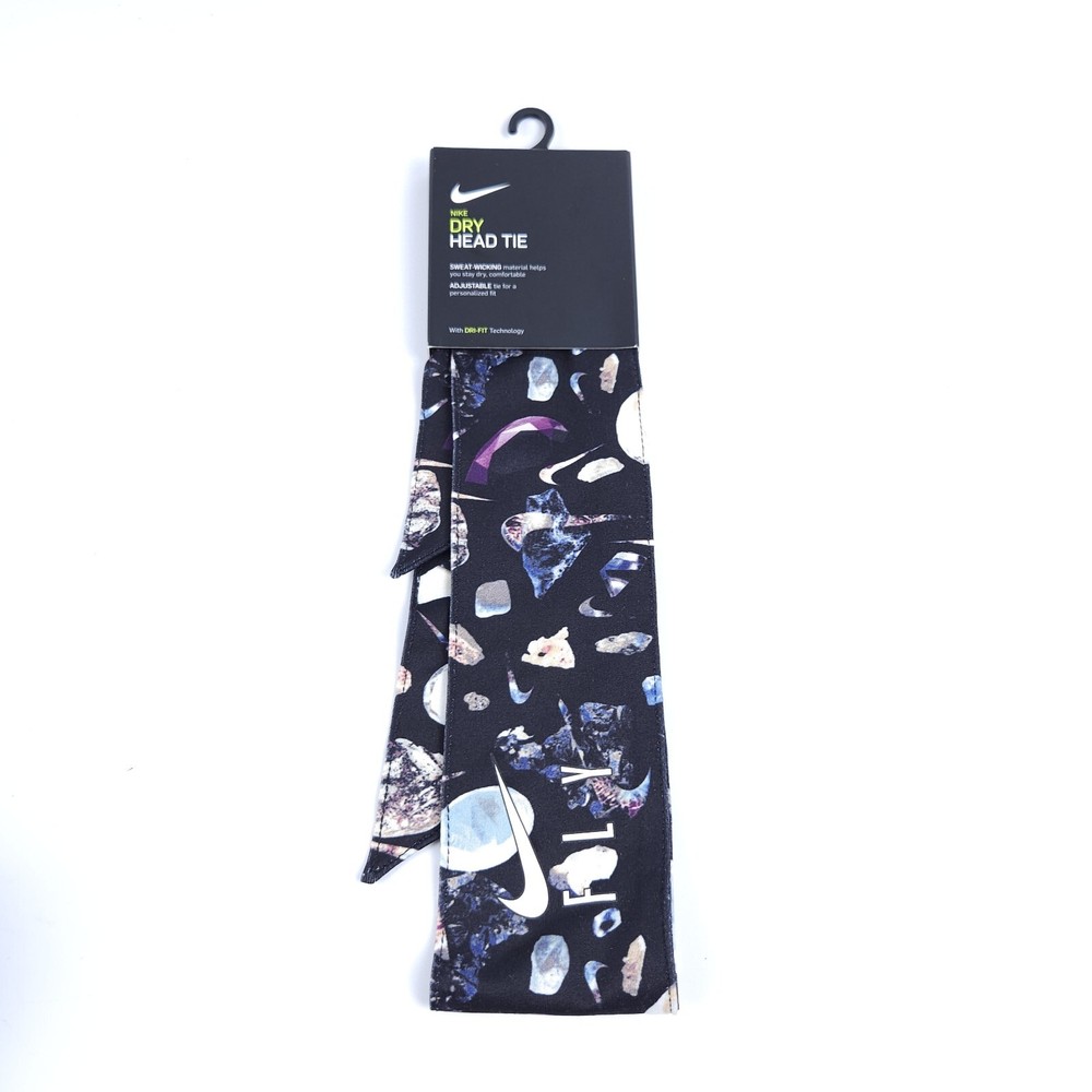 Nike FLY Graphite Dri Fit Headtie Wrap Swoosh Black Headwrap