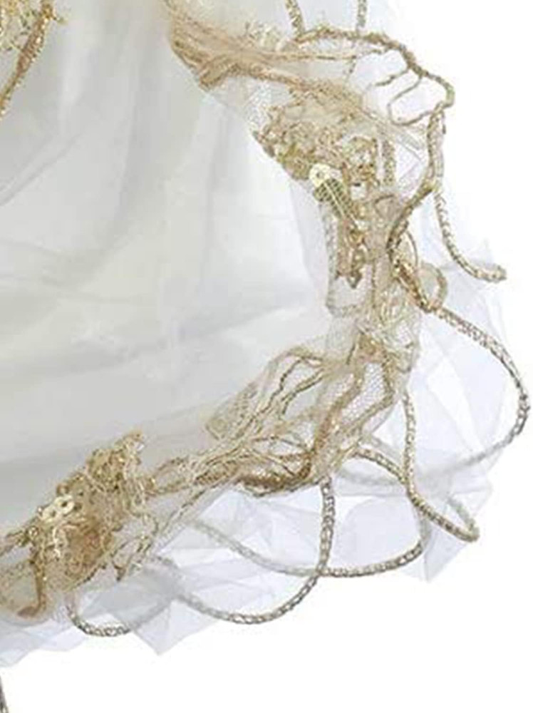J6064 Ornament, Ivory, White, Gold