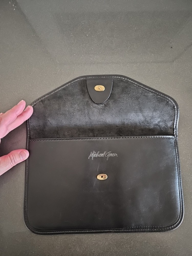 Michael Green Black Leather Pouch