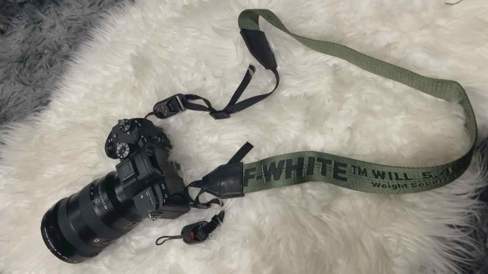 Off White Belt Camera Strap Authentic Custom w/ Quick Release Industrial Belt