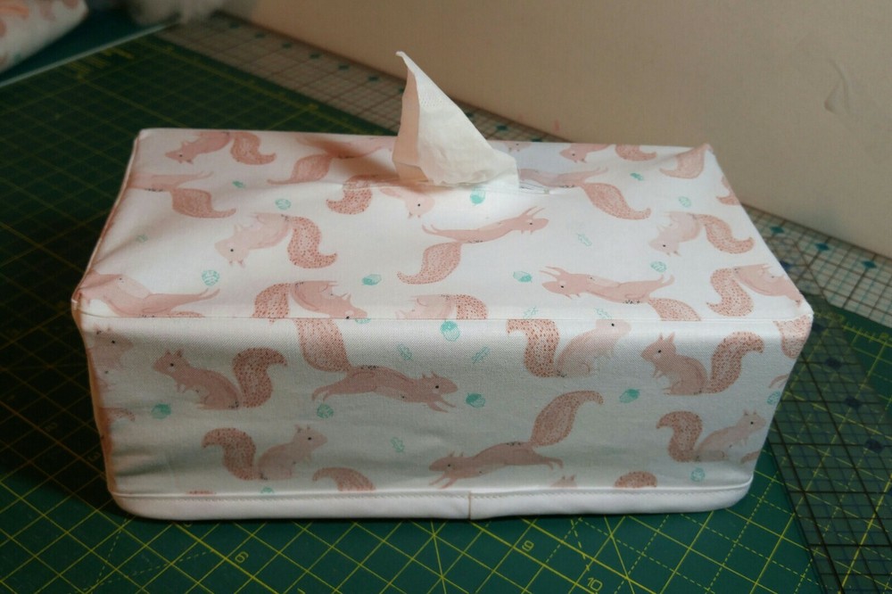 Squirrels in Pine Grove Tissue Box Cover Handmade