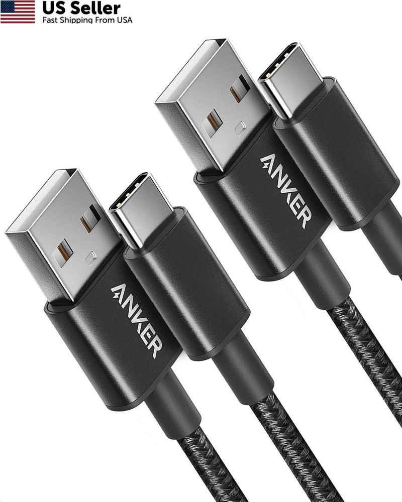 Anker Cable [2 Pack 3ft], USB A to C for iPhone 17 3ft, Black