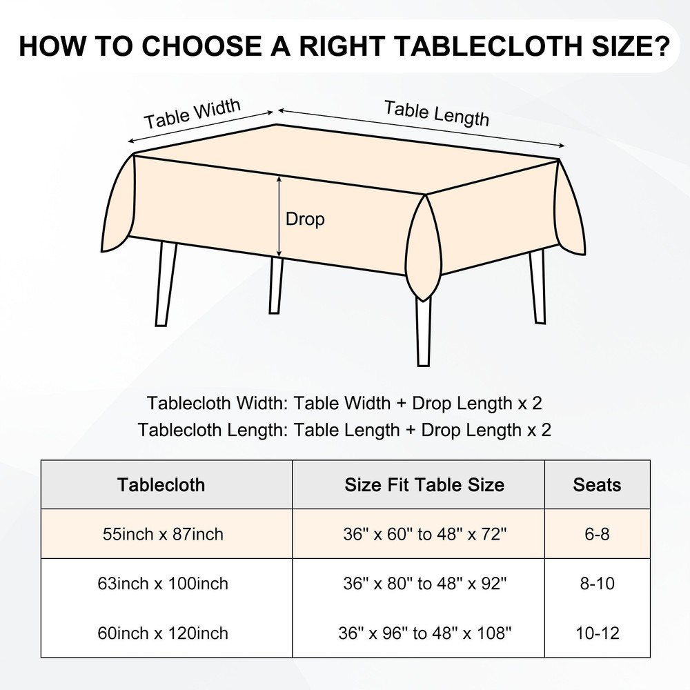 150x300cm Rectangle Tablecloth, Thickened Polyester Table Cloth Gray