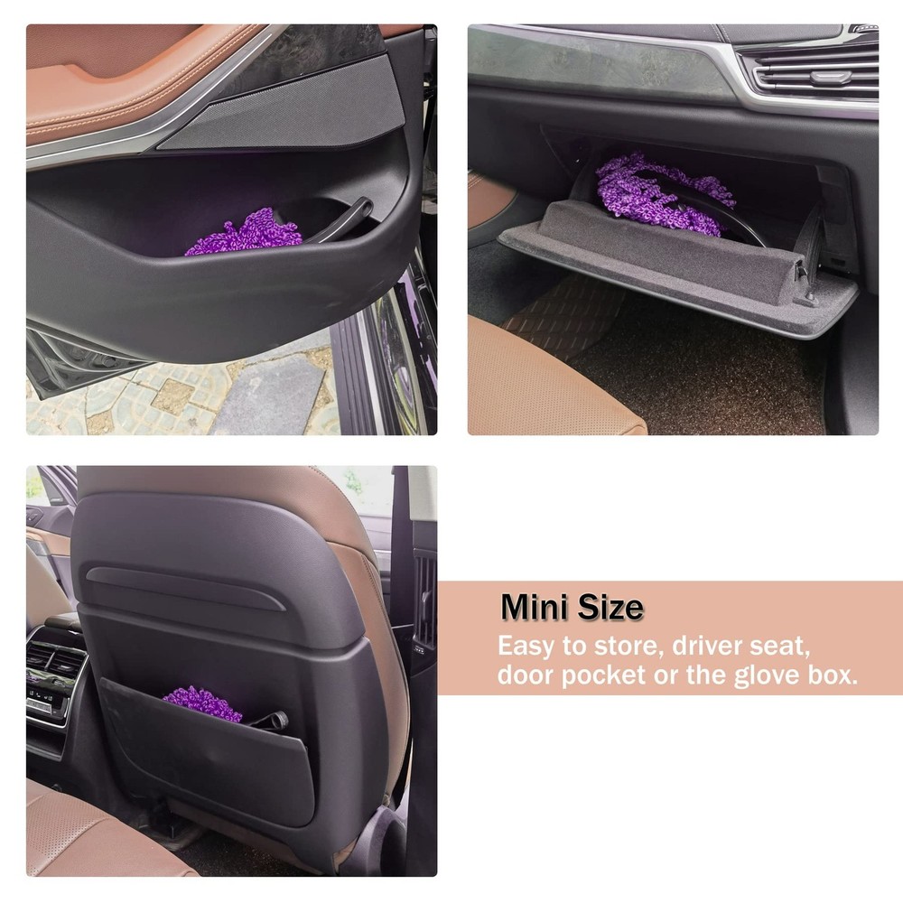 Amiss 2 Pack Mini Microfiber Car Dash Duster Brush, Multi-Functional Car Clea...