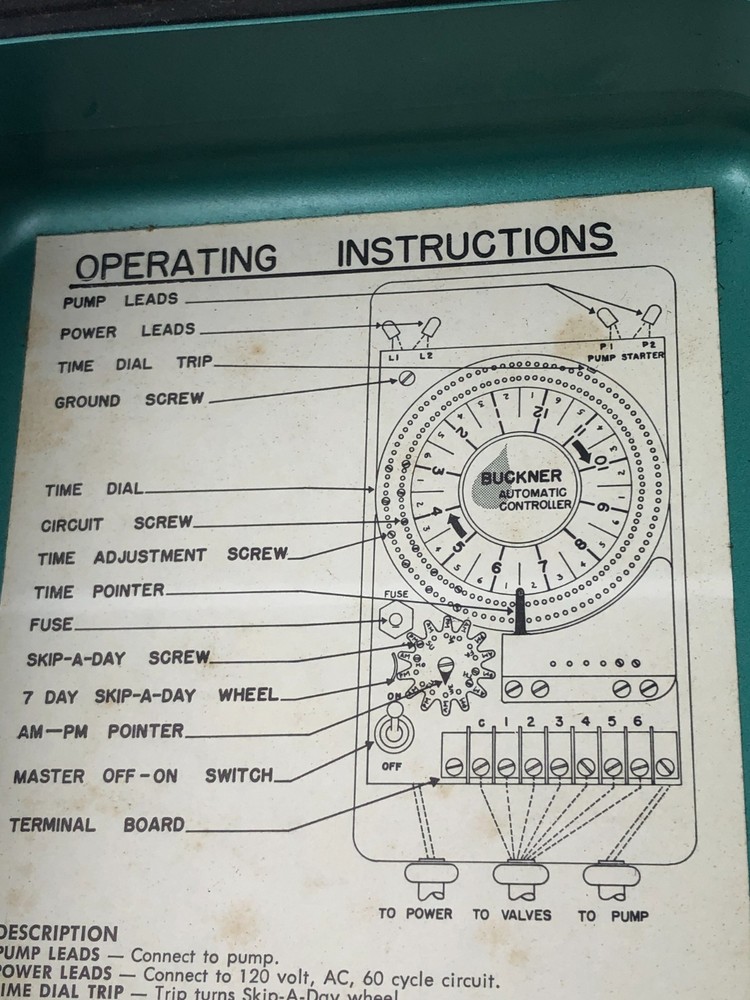 Buckner Automatic Sprinkler Controller Model 603E