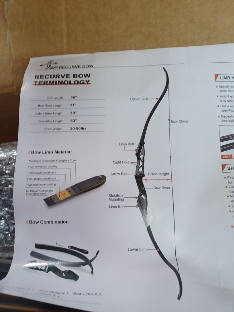 right handed recurve bow