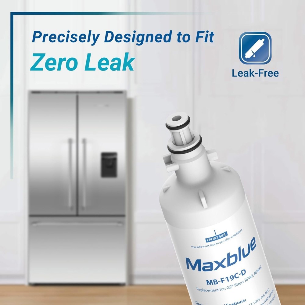 (5Pack) Maxblue Refrigerator Water Filter, Replacement for GE® RPWFE (With Chip)
