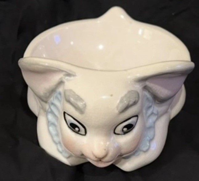 Vintage Easter Bunny Rabbit Bowl & Mug Candy Dish Decorative Glazed Ceramic EUC