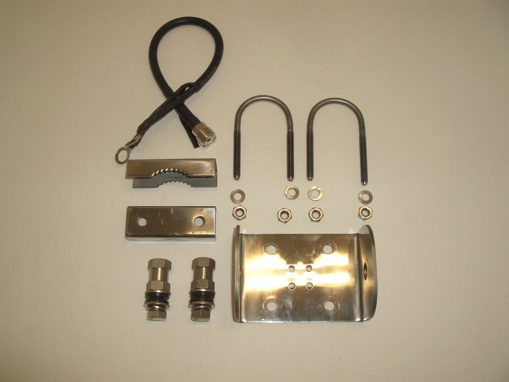 PROCOMM DP4MFPL DIPOLE HF HAMSTICK ANTENNA MOUNT BRACKET 3/8-24 w/ CABLE&SO-239