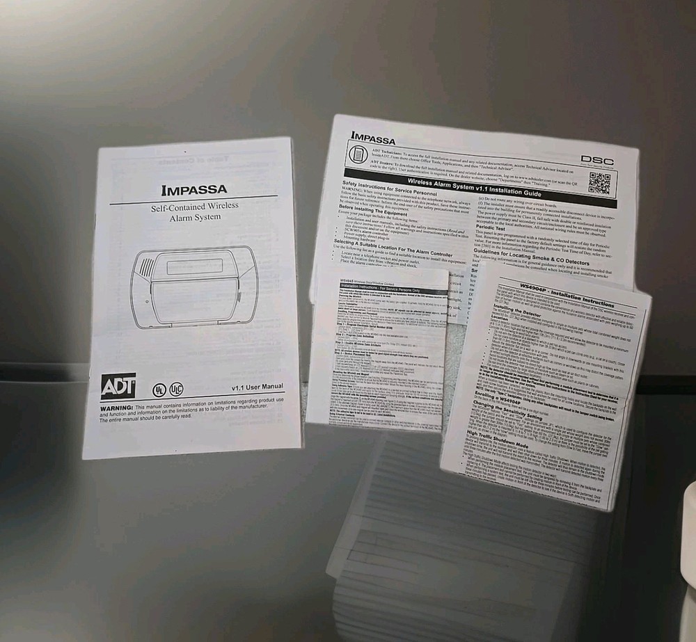 DSC Impassa KIT457-94ADT 2Way Wireless Security System Base KIT Version 1.1