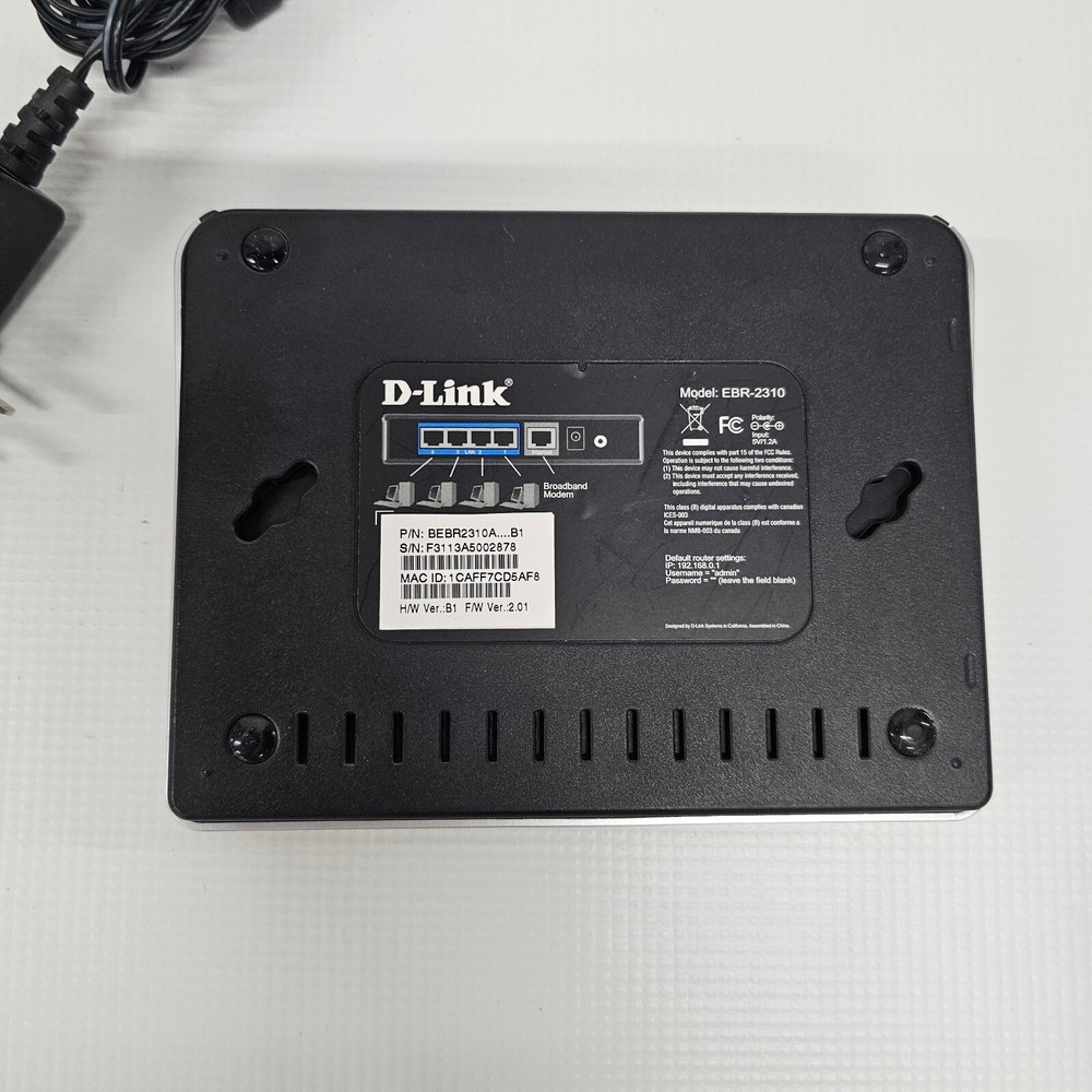 D-Link 4-Port 10/100 Wired Router EBR-2310