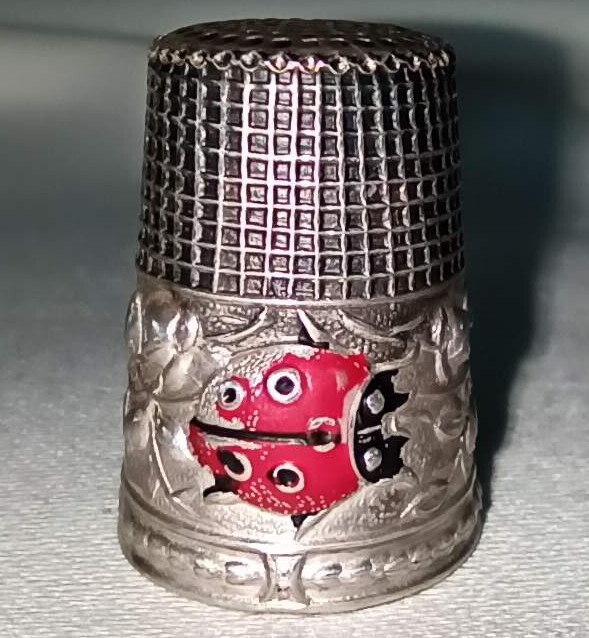 Rare Ladybird silver Thimble
