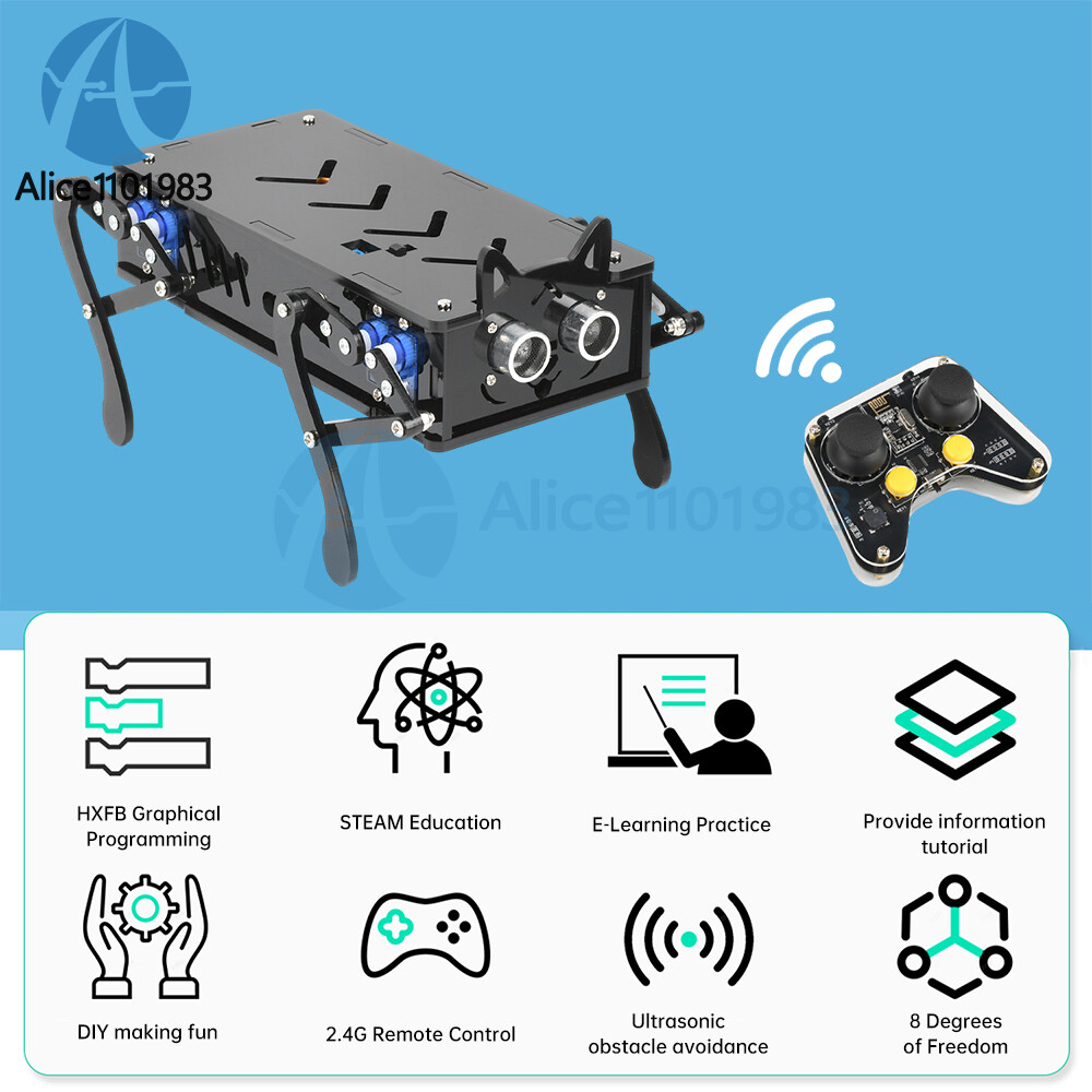 Intelligent Programming Quadruped Robot Bionic Mechanical Dog Kit Remote Control