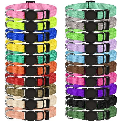 20 Pack Puppy ID Collar Identification Adjustable Breakaway Whelping Collars