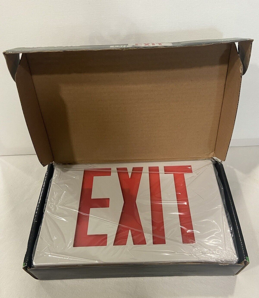 All Pro Exit & Emergency Lighting Sign LED Red Green Wall Ceiling End Mount NOS