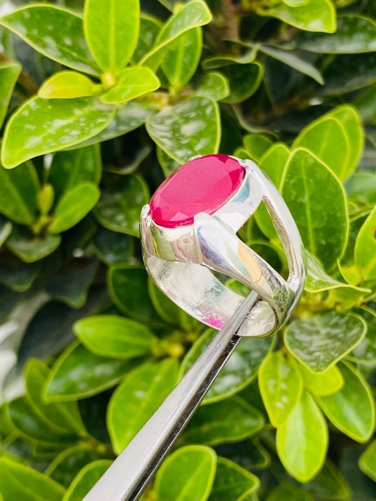 Ruby Ring Oval Cut Handmade Sterling Design Ruby Ring Gift Yaqoot