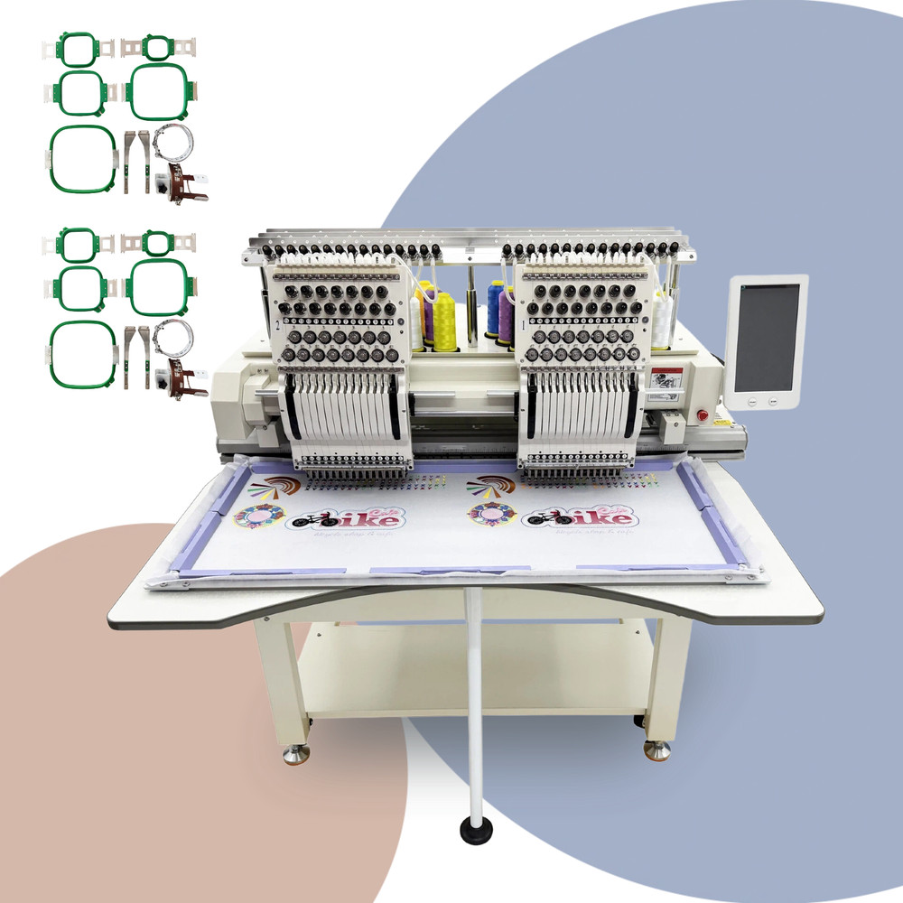 Automatic 2-Head Embroidery Machine 110V-220V for Multi-Type Stitching Projects