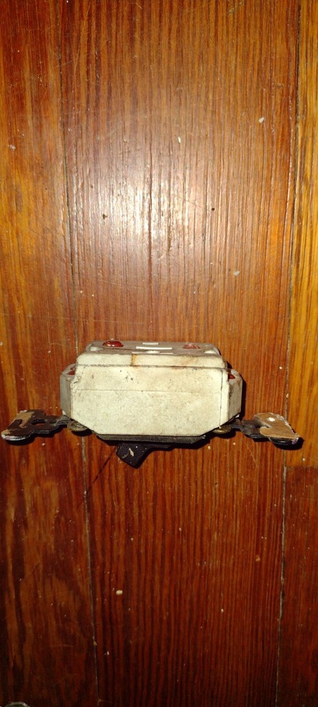 Vintage Porcelain Light Switch With Black Switch