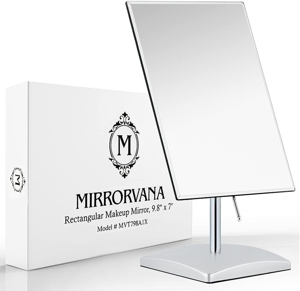 Large Non Reversing Tabletop Mirror with Stand True No Magnification Single