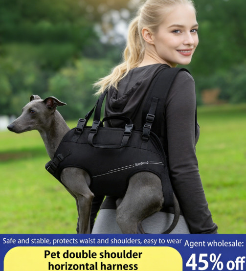 Pet harness, protective, comfortable, reliable, outdoor,front & back & hand