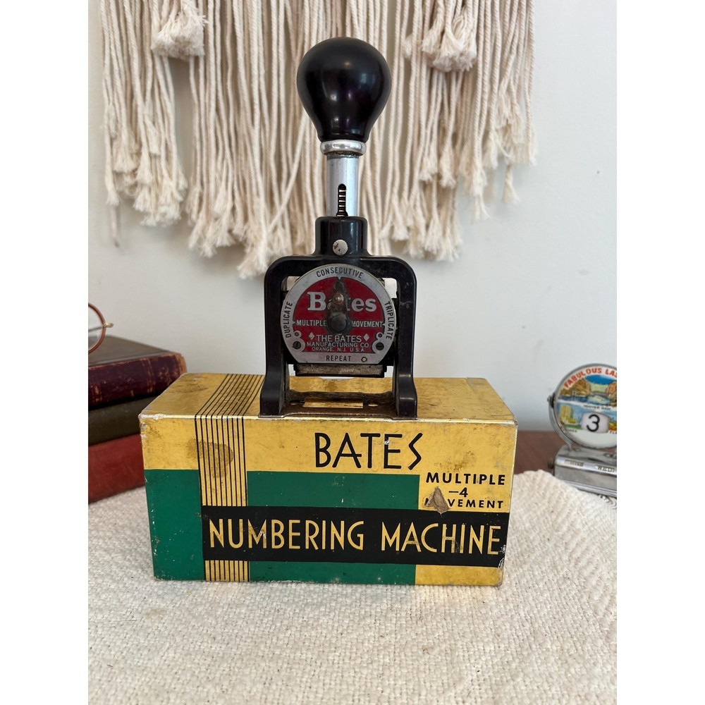 Vintage Bates Numbering Machine 6 Wheels Multiple Movement (3976)