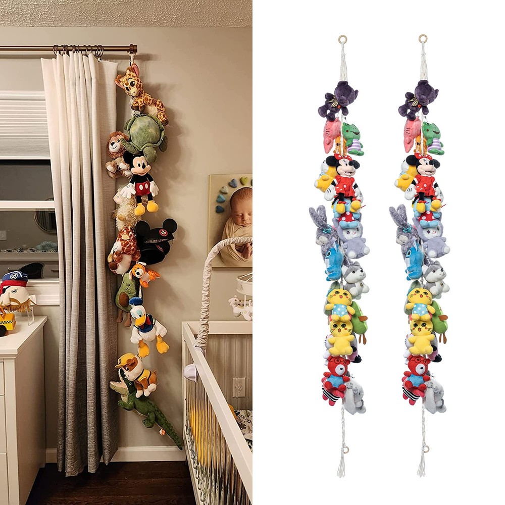 LONCHDAN 2PCS Stuffed Animals Storage Chain Organizers 80" Cotton Multicolor