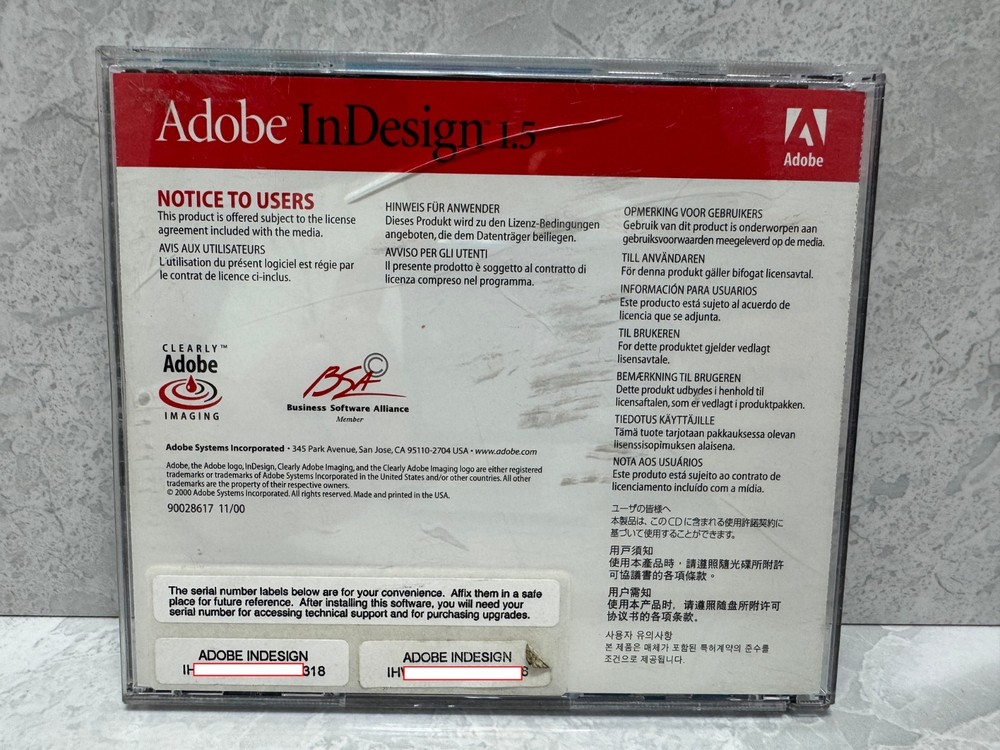 Adobe InDesign 1.5 Educational Version for Mac CD-ROM w/ Case & Insert