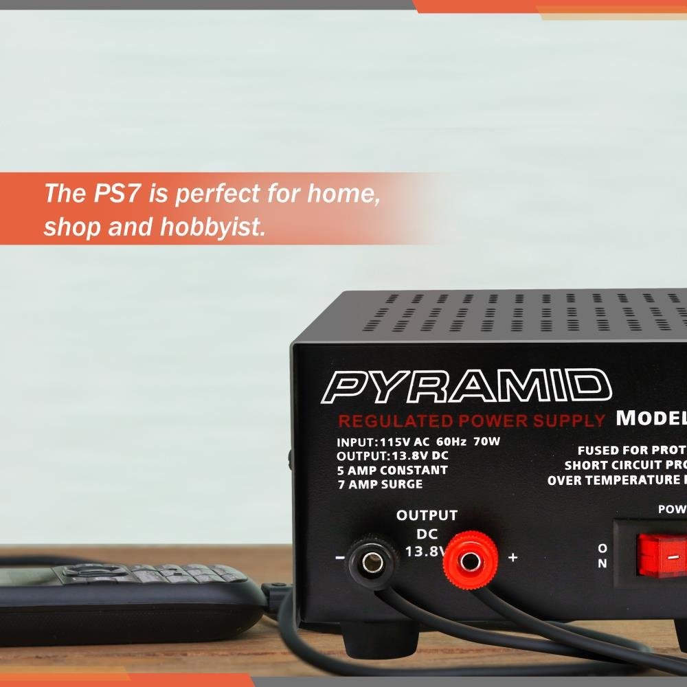 Pyramid Universal Compact Bench Power Supply - 5 Amp Linear Regulated BLACK