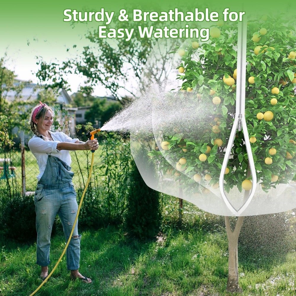 10'x14' Large Fruit Tree Netting for Squirrels and Birds with Drawstring, Ins...
