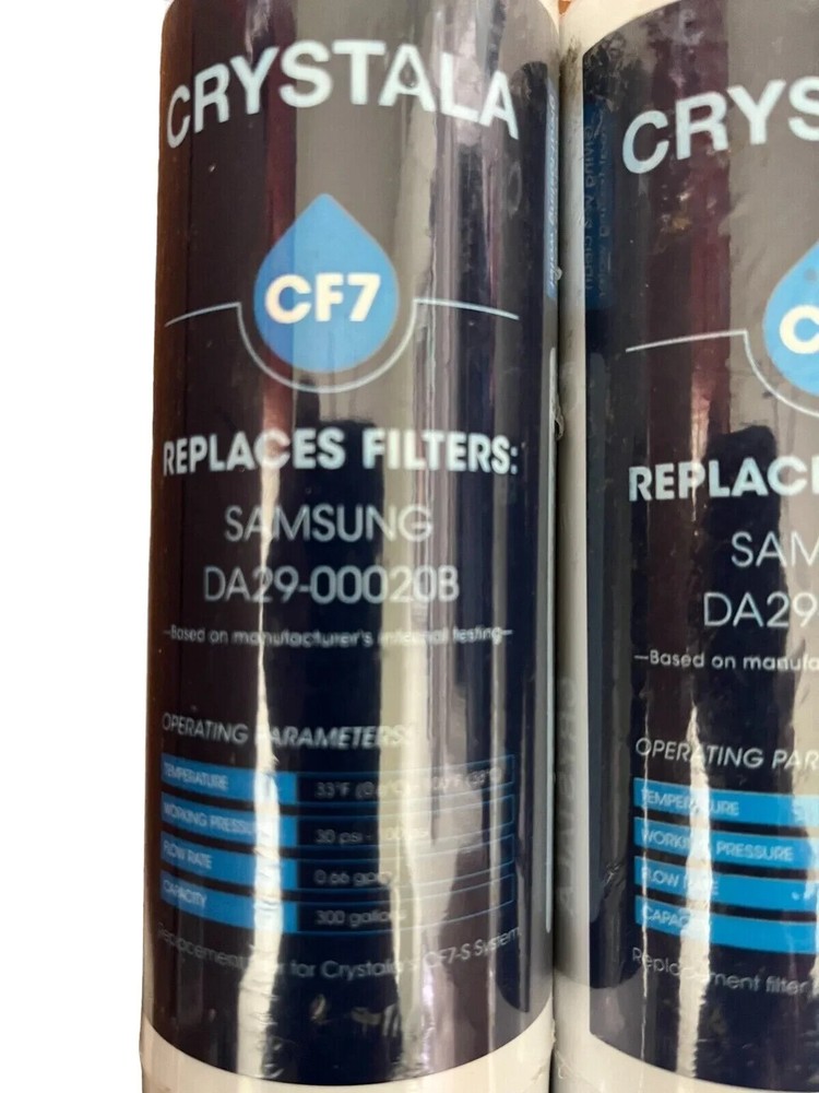 (2 Pack) Refrigerator Water Filter Crystala CF7 Samsung DA29-000208 HAF-CIN/EXP