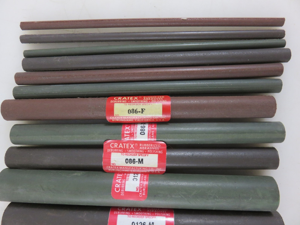 Cratex Rubberized Abrasive Round Polishing Sticks Fine Medium Course Extra Fine