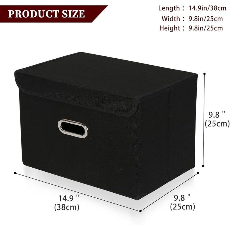 Foldable Storage Bins Durable Non-Woven Fabric Organizer Dustproof Space Saving
