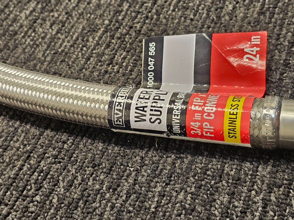 (QTY 2) Everbilt 1000 047 565 Water Heater Supply Line 3/4" x 3/4" x 24"