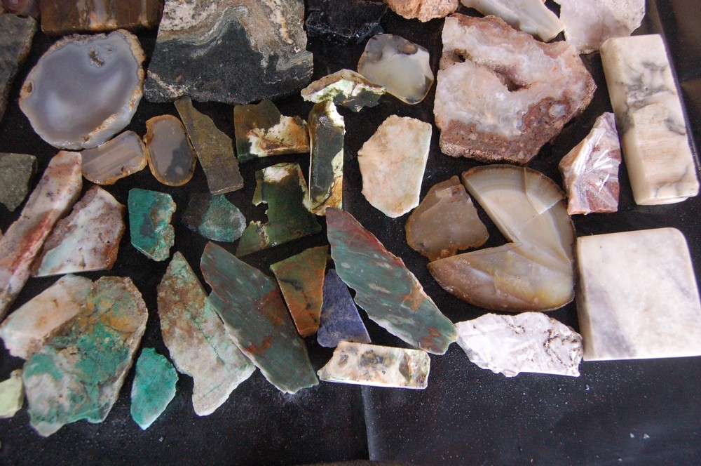 Miscellaneous Jasper, Agate, Calcite Onyx Slabs End Cuts Ect.