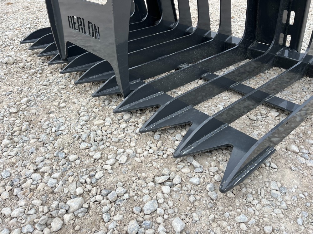 Berlon 66" Compact Tractor Root Brush Grapple Attachment Fits Skid Steer Loader