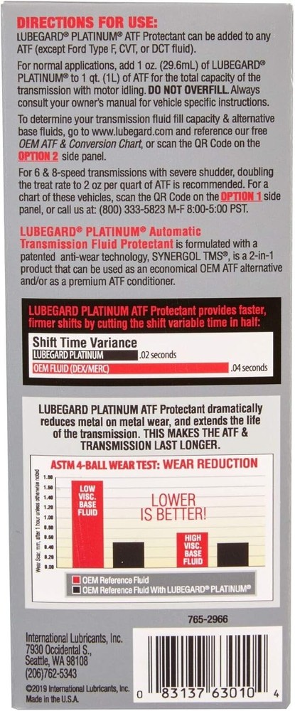 63010 Platinum Automatic Transmission Fluid Protectant, 10 oz.