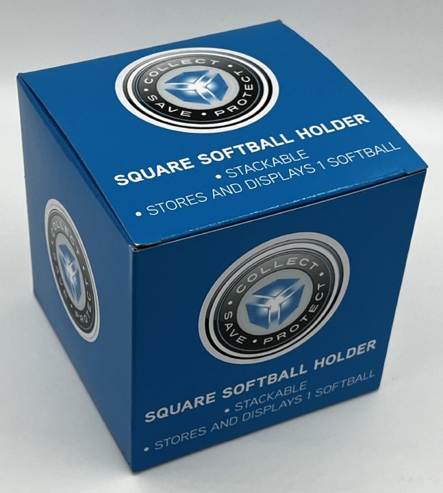 (10) SOFTBALL CLEAR SQUARE CUBE STACKABLE DISPLAY CASE STORAGE BALL HOLDERS