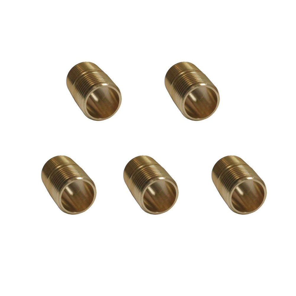 Leyso 1/2" NPT Brass Pipe Nipples Fitting Male Threaded (5 Pack)