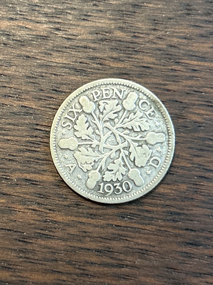 1930 Great Britain 6 Pence Silver Coin