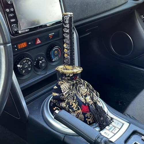 RYANSTAR Samurai Sword Automatic Shift Knob & 155MM (With Cover) Black/Red