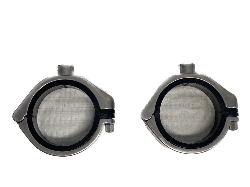 (2 Pc) BEHRINGER 70mm 3/8” Threaded Anchor Sanitary Split Ring Pipe Clamps