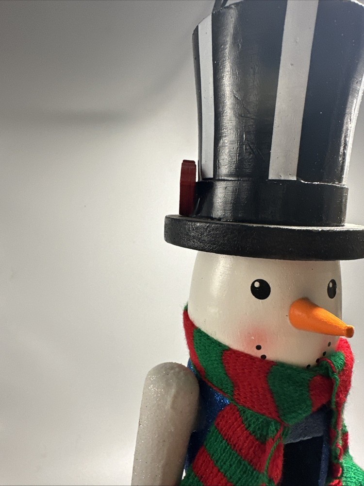 #F8- Wooden Snowman Nut Cracker With Chalk Board