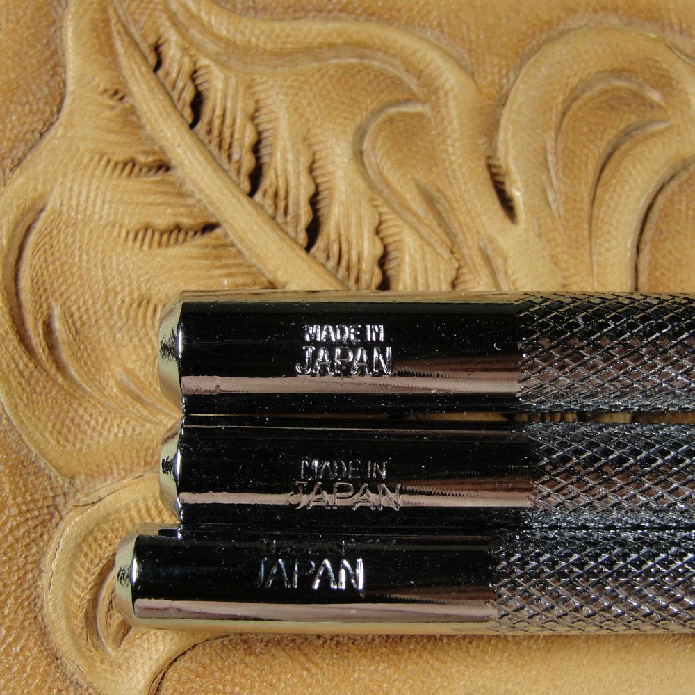 Japan Select - Checkered Pear Shader Stamp Set (3-Piece Set, Leather Tools)