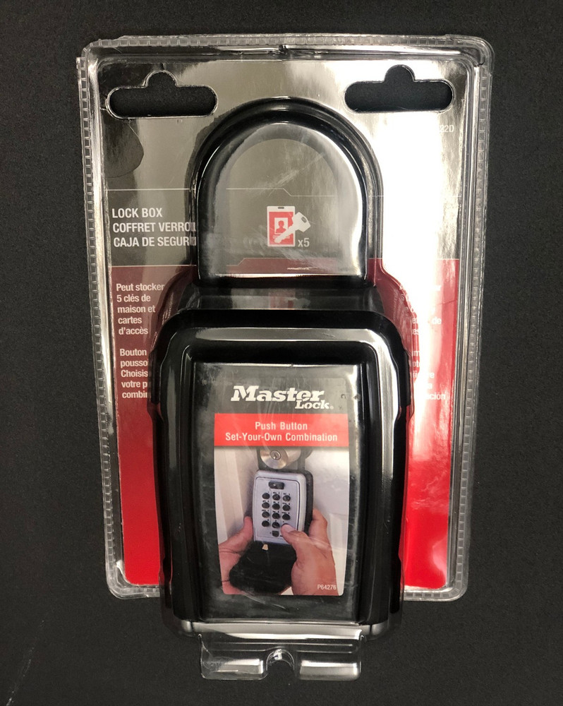 Master Lock 5422D 3-1/8" Lock Box Combination Push Button Portable Key Safe