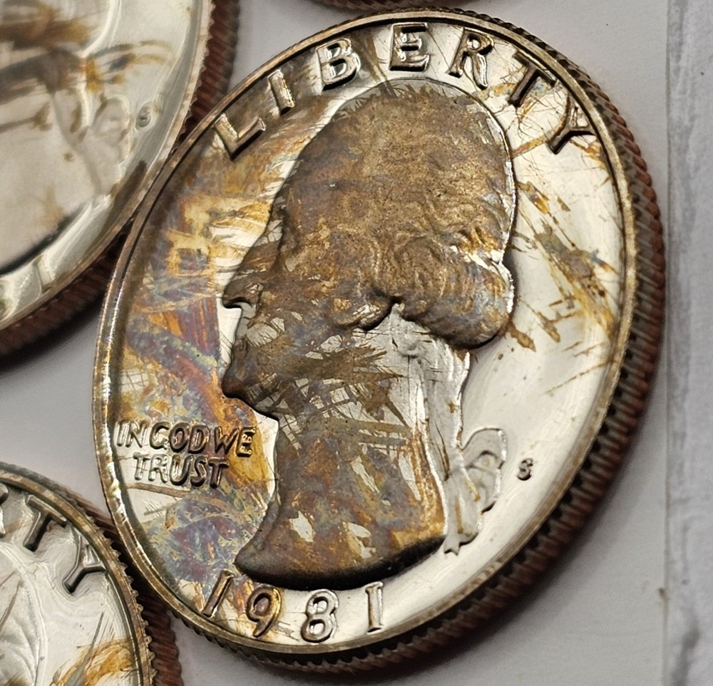 (5)-[FIVE]-UNIQUE 1981 S Type 2 Washington Quarter Proof 25 cent US Coin